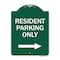 Signmission Reserved Parking Resident Parking W/ Right Arrow Heavy-Gauge Aluminum Sign, 18" x 24", GW-1824-23037 A-DES-GW-1824-23037 - alternate 1